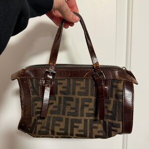 Fendi logo print handbag